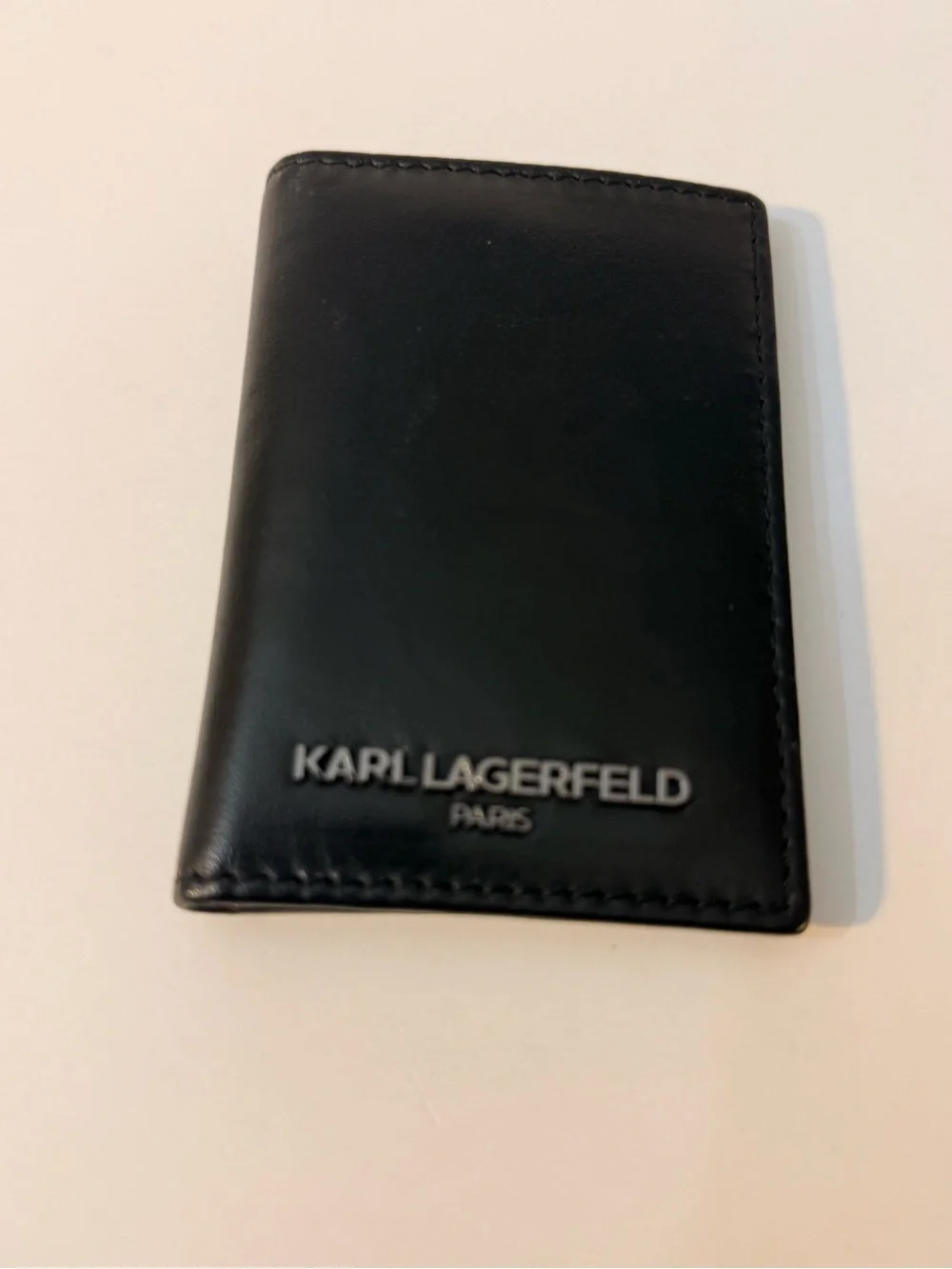 Karl Lagerfeld Black Leather Slim Card Holder wallet
